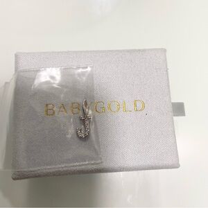 BABYGOLD 14k White Gold Initial J Pendant